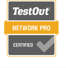 TestOut Network Pro certification badge