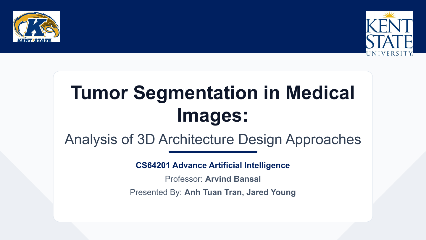 Tumor segmentation presentation title slide